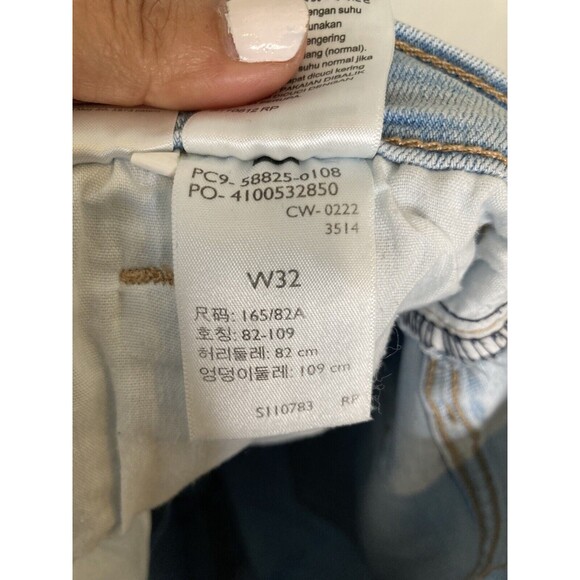 LEVI’S 724 HIGH RISE STRAIGHT Crop Distressed Jeans Blue Women’s 32 X 26 - Picture 8 of 12